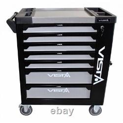 VISTA Roller Tool Cabinet & 250pc Hand Tools In Insert Foam 7 Sliding Drawers
