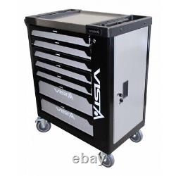 VISTA Roller Tool Cabinet & 250pc Hand Tools In Insert Foam 7 Sliding Drawers