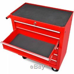 VidaXL 5 Drawers Mechanics Tool Trolley Red Workshop Chest Box Storage Cabinet