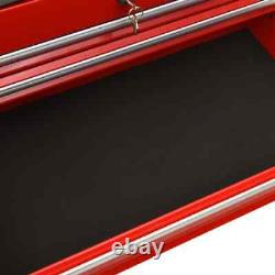 VidaXL Tool Trolley with 14 Drawers Steel Red Tool Storage Drawer Cabinet Cart