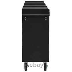VidaXL Tool Trolley with 15 Drawers Steel Black Tool Storage Drawer Cabinet