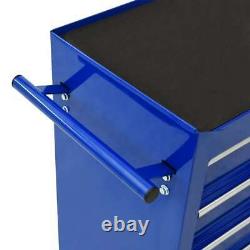 VidaXL Tool Trolley with 21 Drawers Steel Blue Tool Storage Drawer Cabinet