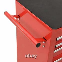 VidaXL Tool Trolley with 21 Drawers Steel Red Tool Storage Drawer Cabinet Cart