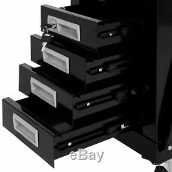 VidaXL Welding Cart with 4 Drawers Black Tool Storage Organisation Cabinet