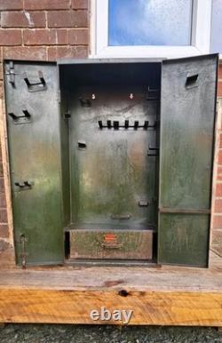 Vintage 1950's Rare Macrome Industrial Metal Tool Cabinet With Hooks and Drawer