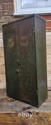 Vintage 1950's Rare Macrome Industrial Metal Tool Cabinet With Hooks and Drawer