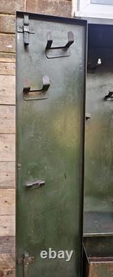 Vintage 1950's Rare Macrome Industrial Metal Tool Cabinet With Hooks and Drawer