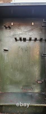 Vintage 1950's Rare Macrome Industrial Metal Tool Cabinet With Hooks and Drawer