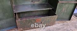 Vintage 1950's Rare Macrome Industrial Metal Tool Cabinet With Hooks and Drawer