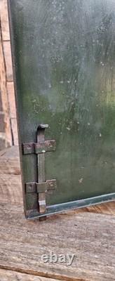 Vintage 1950's Rare Macrome Industrial Metal Tool Cabinet With Hooks and Drawer