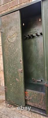 Vintage 1950's Rare Macrome Industrial Metal Tool Cabinet With Hooks and Drawer