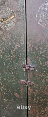 Vintage 1950's Rare Macrome Industrial Metal Tool Cabinet With Hooks and Drawer