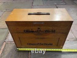 Vintage 6 Drawer Engineers Toolmakers Wooden Tool Chest Box Cabinet With Tools