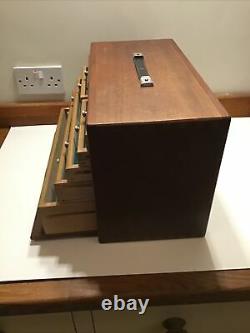 Vintage 7 Drawer Engineers Wooden Tool Chest Top Box Cabinet by Union