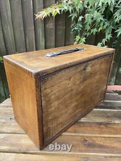 Vintage Antique Engineers Oak Tool Collectors Watch Makers Cabinet Box 7 Drawers