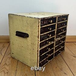 Vintage Bank Of Drawers Collectors Engineers Tool Watch Makers Chest Cabinet