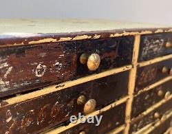 Vintage Bank Of Drawers Collectors Engineers Tool Watch Makers Chest Cabinet