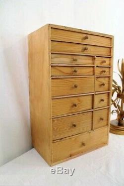 Vintage Collectors Cabinet Tool Box Chest of Drawers Watchmakers Haberdashery