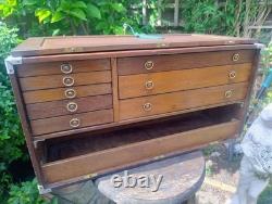 Vintage Engineers Tool Cabinet Hand Crafted By E. H With Drawers