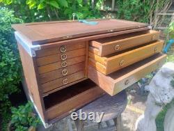 Vintage Engineers Tool Cabinet Hand Crafted By E. H With Drawers