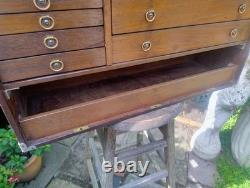 Vintage Engineers Tool Cabinet Hand Crafted By E. H With Drawers