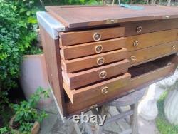 Vintage Engineers Tool Cabinet Hand Crafted By E. H With Drawers