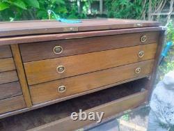 Vintage Engineers Tool Cabinet Hand Crafted By E. H With Drawers