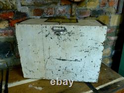 Vintage Engineers Tool Chest 3 Drawer Wooden Machinist Tool Cabinet