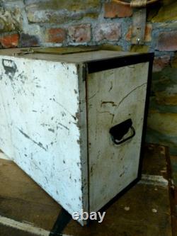 Vintage Engineers Tool Chest 3 Drawer Wooden Machinist Tool Cabinet