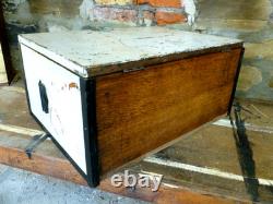 Vintage Engineers Tool Chest 3 Drawer Wooden Machinist Tool Cabinet