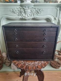Vintage Engineers Toolmaker Carpenters Cabinet Workhop Tool Box Drawers Chest