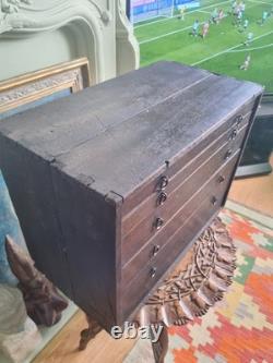 Vintage Engineers Toolmaker Carpenters Cabinet Workhop Tool Box Drawers Chest