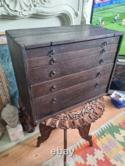 Vintage Engineers Toolmaker Carpenters Cabinet Workhop Tool Box Drawers Chest