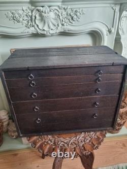 Vintage Engineers Toolmaker Carpenters Cabinet Workhop Tool Box Drawers Chest