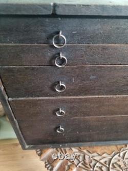 Vintage Engineers Toolmaker Carpenters Cabinet Workhop Tool Box Drawers Chest