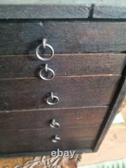 Vintage Engineers Toolmaker Carpenters Cabinet Workhop Tool Box Drawers Chest