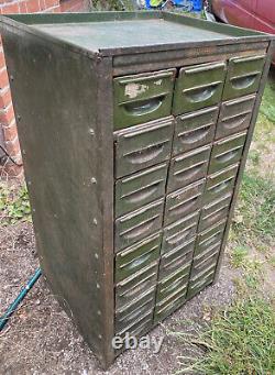 Vintage Industrial Metal Engineers Cabinet Chest Drawer Tool Storage Rex Hacksaw