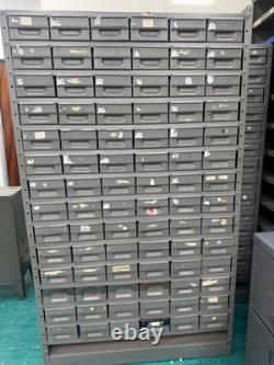 Vintage Industrial Steel 90 Drawer Cabinet Bank of Drawers Hardware Workshop