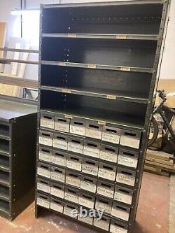 Vintage Industrial Steel Tool/Parts/Storage Cabinet 36 Drawers and shelving