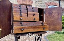 Vintage Large 13 Drawer Engineers Cabinet Moore & Wright Tool Chest 18x16.5x9.5