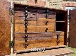 Vintage Large 13 Drawer Engineers Cabinet Moore & Wright Tool Chest 18x16.5x9.5