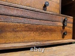 Vintage Large 13 Drawer Engineers Cabinet Moore & Wright Tool Chest 18x16.5x9.5