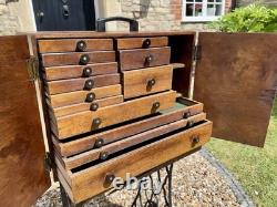 Vintage Large 13 Drawer Engineers Cabinet Moore & Wright Tool Chest 18x16.5x9.5