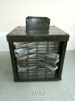 Vintage Metal 85 drawer stock master revolving Tool Cabinet 1920s rare