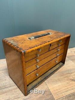 Vintage Moor & Wright 8 Drawer Engineers Tool makers Cabinet Chest light oak VGC