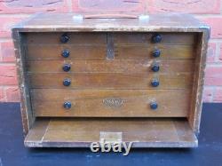 Vintage Moore & Wright 7 Drawer Engineers Tool Chest / Cabinet /Box with 2 keys