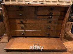 Vintage Moore & Wright 8 Drawer Toolmakers Engineers Tool Box / Cabinet M&w