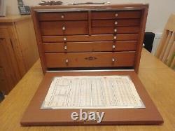 Vintage NESLEIN 8 Drawer Engineers Toolmaker Wooden Tool Cabinet Chest Tool Box