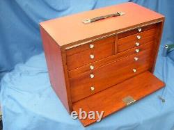 Vintage Neslein Engineers tool cabinet with eight drawers and Key