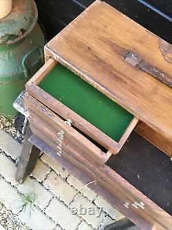 Vintage Neslein Wooden Collector Engineers Tool Makers Box Chest Cabinet Drawers